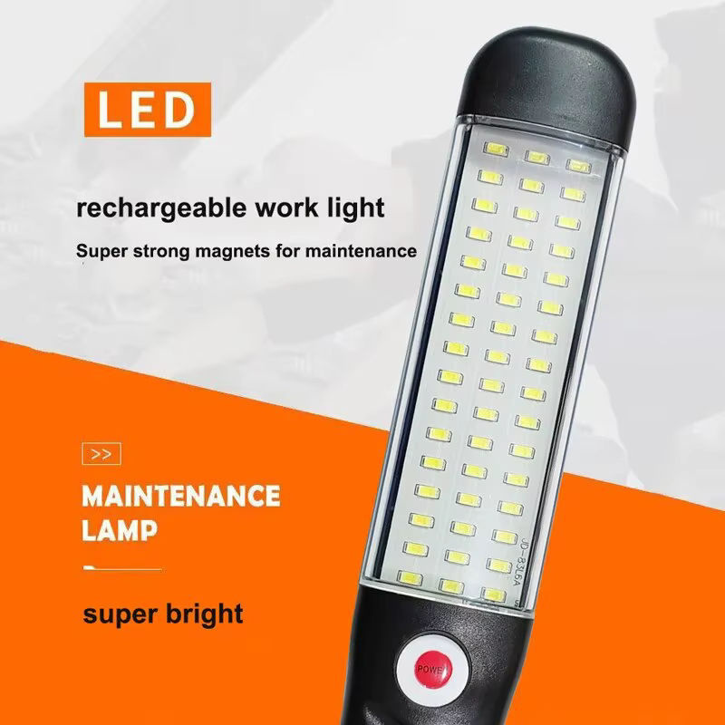 Tragbare magnetische LED-Arbeitsleuchte in Schwarz, USB wiederaufladbare Taschenlampe für Autoreparatur, Angeln und Notfälle - Bild 2