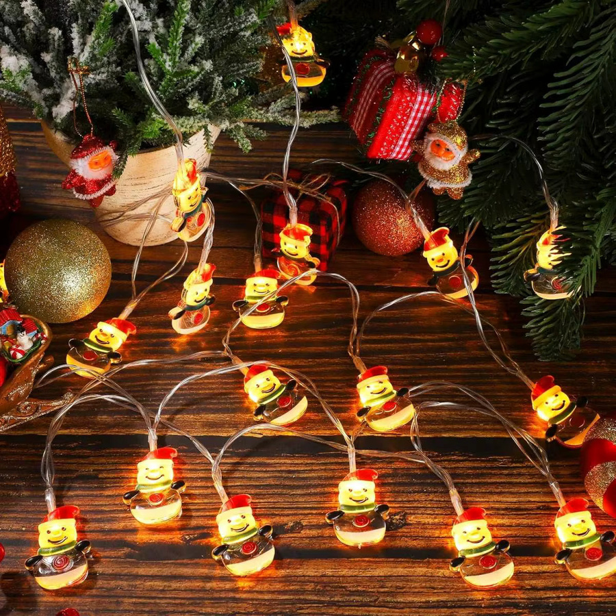 Peach Forest LED Weihnachts-Lichterkette mit Motiven Weihnachtsbaum, Schneemann und Santa Claus für deine Innenraumdekoration - Bild 3