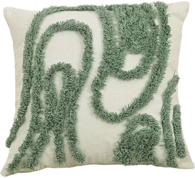 JMG Clothing Getufteter Kissenbezug mit geometrischem Linienmuster in Grün, B/H: 50 x 30 cm - Bild 1
