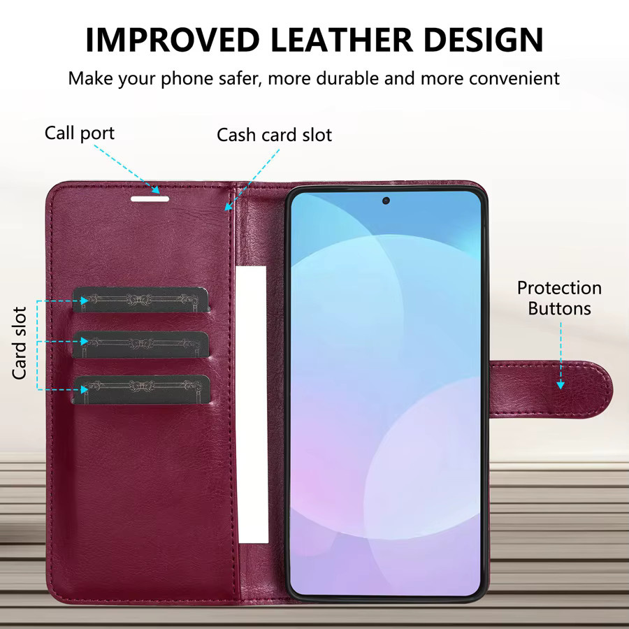 JGG Leder-Brieftasche mit Magnetverschluss und Kartensteckplatz für Samsung Galaxy A07 A14 A15 A16 A17 A26 A35 A36 A53 A54 A55 A56 in Blau - Bild 2