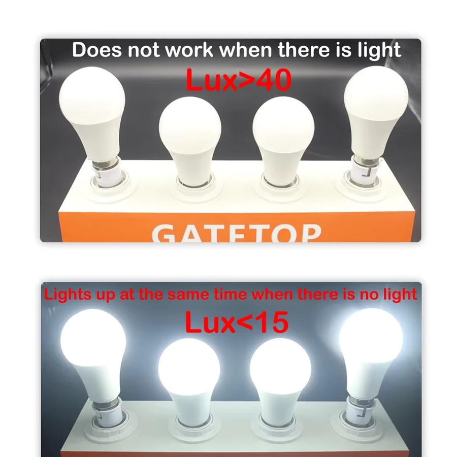 Gatetop LED-Leuchtmittel mit Dämmerungssensor 10W E27 - Bild 3