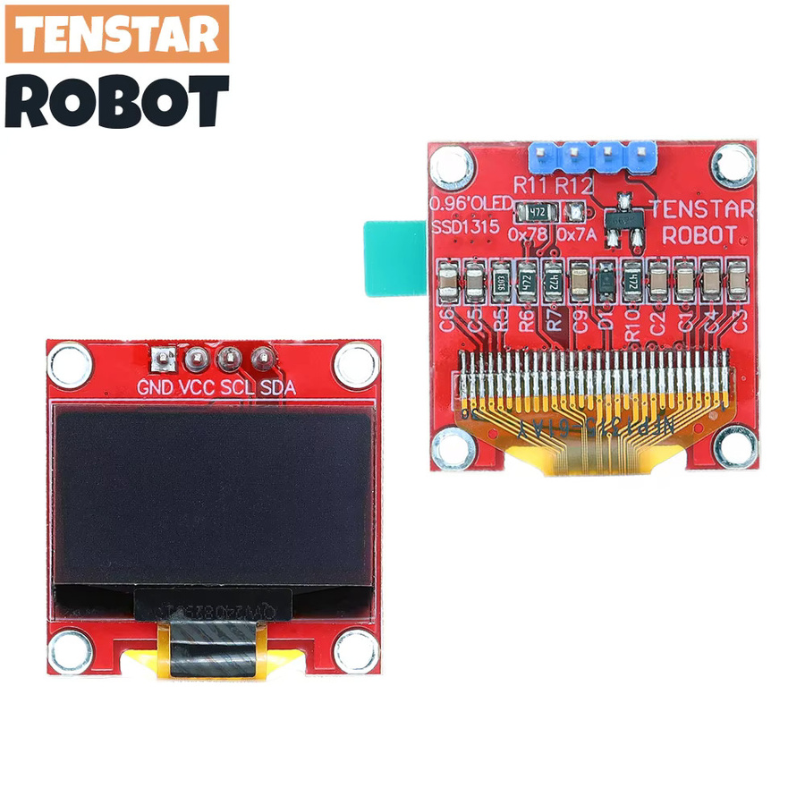 TENSTAR 3er Set rote OLED-Anzeigemodule 0,96 Zoll mit SSD1315 Treiberchip 128 x 64 Pixel 4Pin I2C LCD-Bildschirmplatine - Bild 3