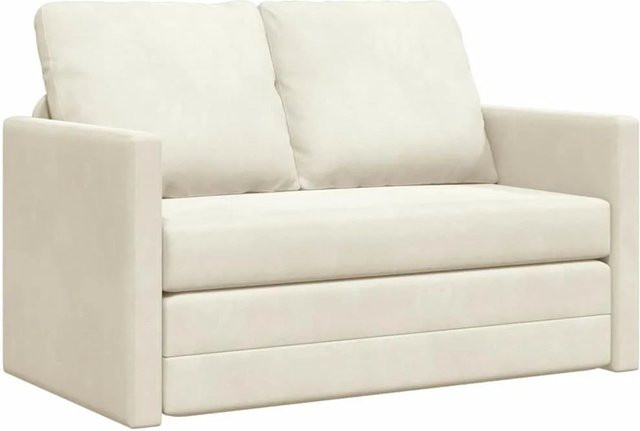 vidaXL Schlafsofa aus Samt in Creme/Beige, B/T/H: 122 x 60 x 204 cm - Bild 1