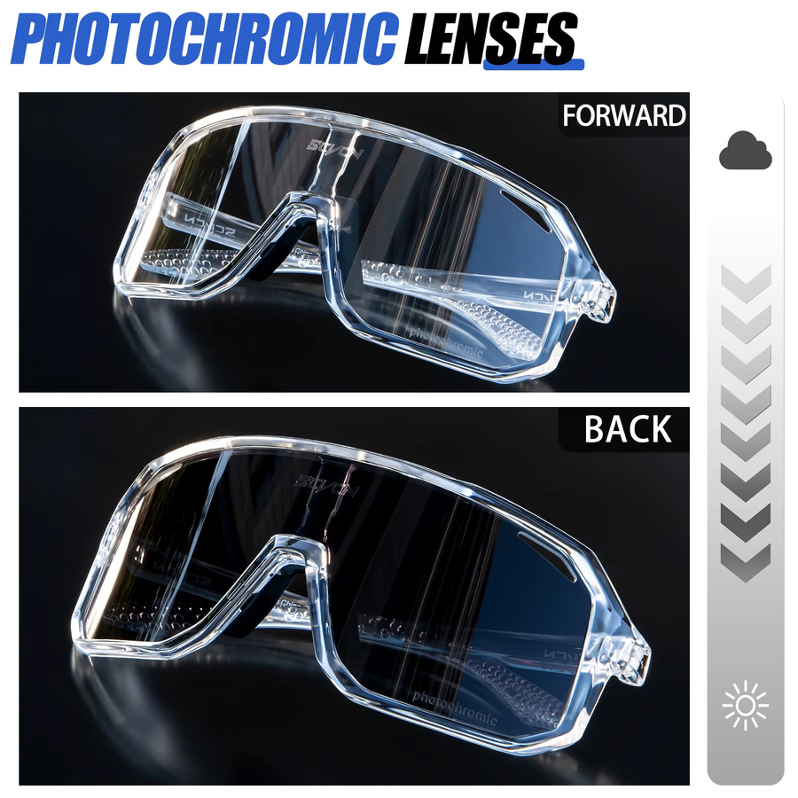 SCVCN Sportsonnenbrille, Vollrand, Kunststoff, Photochrome - Bild 2