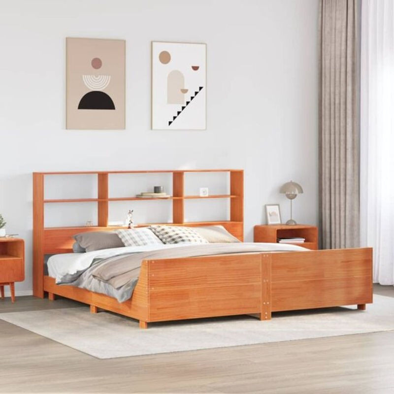 Massivholzbett Vidaxl aus Kiefer in Braun B: 180 cm, T: 200 cm - Bild 1
