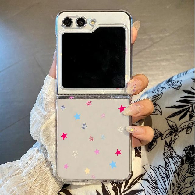 Transparente Handyhülle mit Liebesherz für Samsung Galaxy Z Flip6, Z Flip5, Z Flip4 und Z Flip3 5G in Schwarz - Bild 1