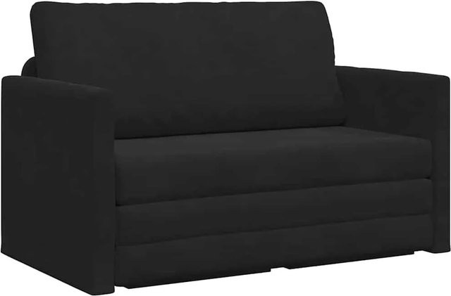 vidaXL Schlafsofa in Schwarz aus Samt mit minimalistischem Design, Breite: 124 cm, Tiefe: 78 cm, Höhe: 44 cm - Bild 1