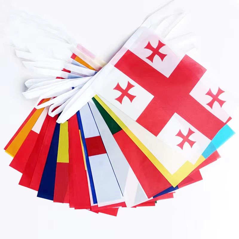 24-teiliges Set Fußball-Wimpelketten mit Nationalflaggen der europäischen Teams, mehrfarbig, Textil-Dekoration für Club und Bar - Bild 6