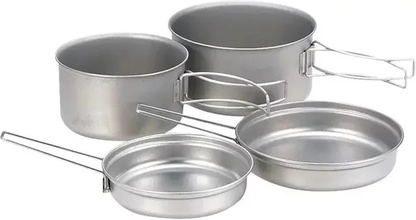 Snow Peak Compact Multifunktionales Küchen-Set aus Titan in Silber