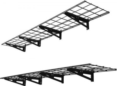 VEVOR 2er-Set Wandregal für die Garage aus Kohlenstoffstahl, Schwarz, B/T/H: 183 x 31,5 x 12,2 cm - Bild 1