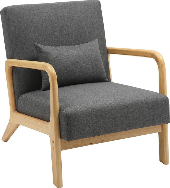 CLP Relaxsessel Hibbing Polstersessel mit Stoffbezug und Kautschukholz-Gestell - Bild 1