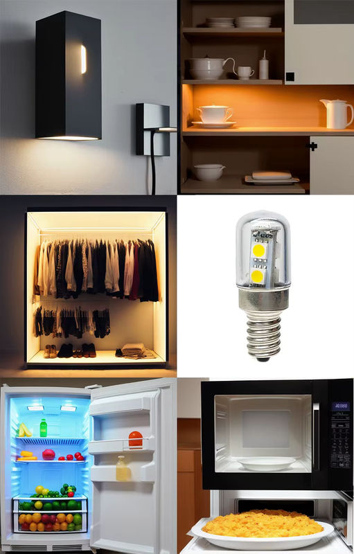 YORYZENG Mini LED Mais Glühbirne E14 SMD 5050 für Kühlschrank und Dunstabzugshaube, transparent - Bild 3