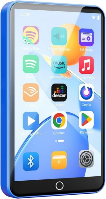 Fanvace MP3-Player mit Bluetooth und WLAN in Blau, 80 GB Android MP4-Player mit 4-Zoll-Touchscreen und 2000 mAh Akku für Spotify - Bild 1