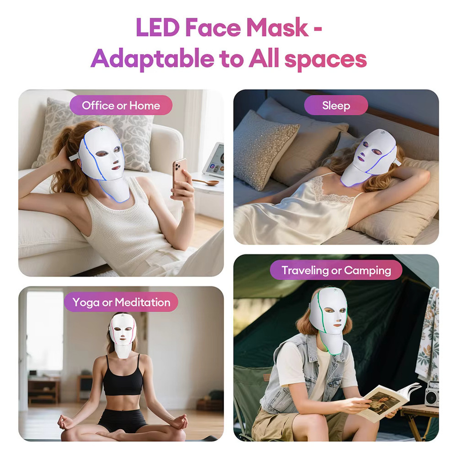 foreverlily LED-Gesichtsmaske mit 7-Farben-Licht, Unisex - Bild 5