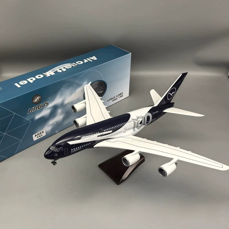 ZOCO Lufthansa A380 Miniaturflugzeugmodell, 46cm, mit Rädern und Sprachsteuerung - Bild 2