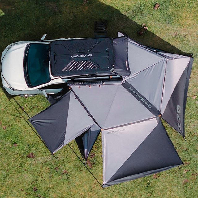 ADA OVERLAND Freistehende 270° Outdoor Pop-up Markise für 4x4 Offroad-Autos in Grau - Bild 1