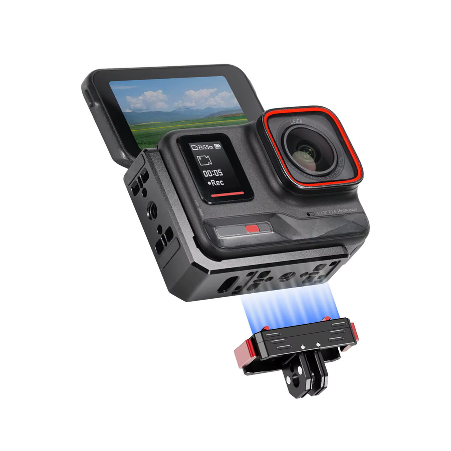 Insta360 Magnetische Kamerahalterung für Ace und Ace Pro in Schwarz für vertikale 9:16 und horizontale 16:9 Aufnahmen - Bild 3