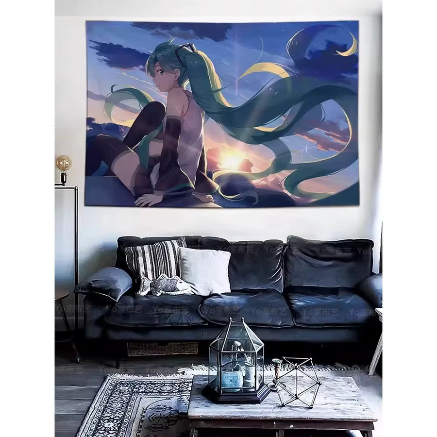 Kayou Hatsune Miku Wandbehang Tapisserie mit Anime-Mädchen-Herz-Motiv in Multicolour - Bild 2