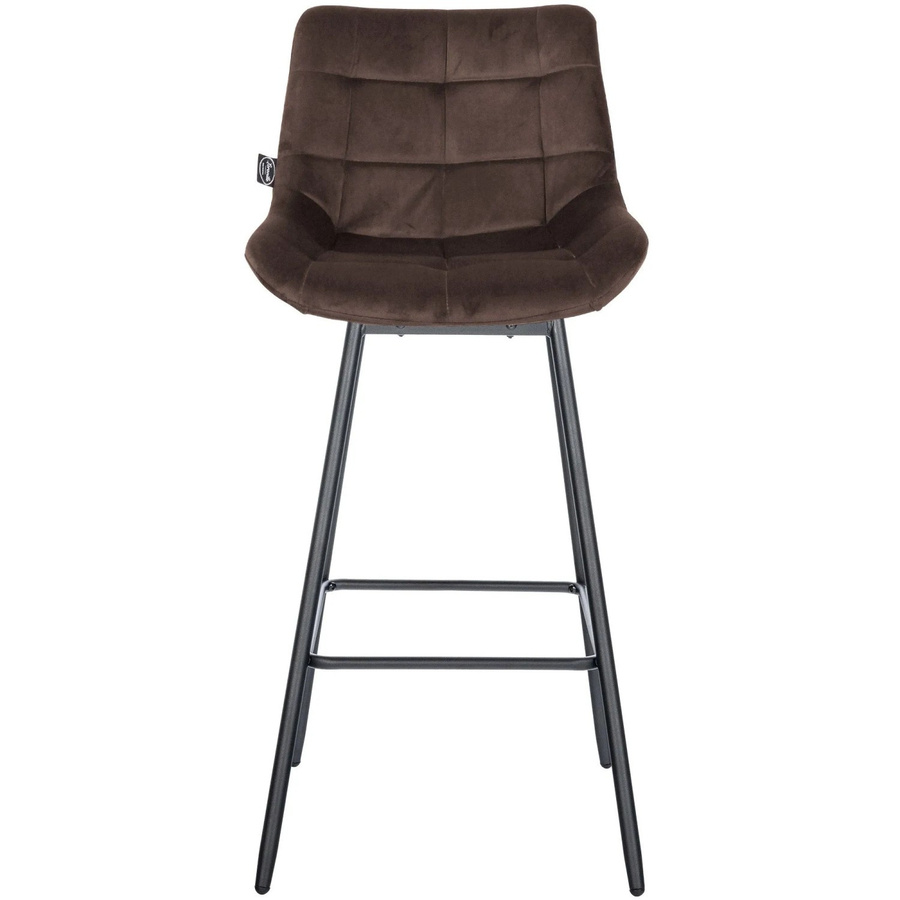 4er Set DELUKE Barhocker VISEN aus Samt in Braun, drehbare Tresenhocker mit Lehne und Steppung, H x B x T: 105 x 49 x 56 cm - Bild 2