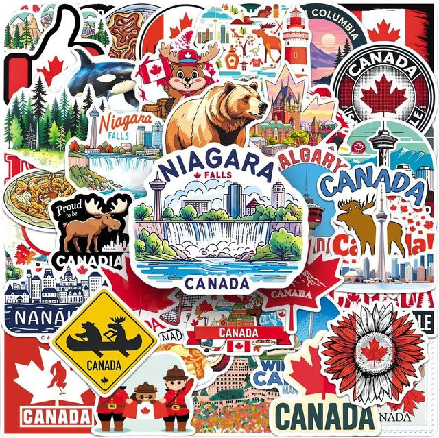 Kanada-Reiseaufkleber, 50-teiliges Set, multicolor - Bild 1