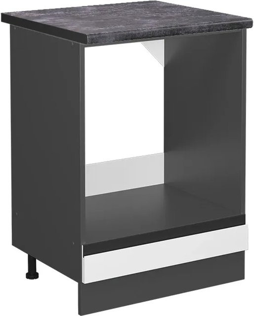 Vicco R-Line Herdbauschrank in Weiß/Anthrazit, moderner Küchenschrank mit offenen Regalfächern, Breite: 60 cm, Höhe: 81,6 cm, Tiefe: 60 cm - Bild 1