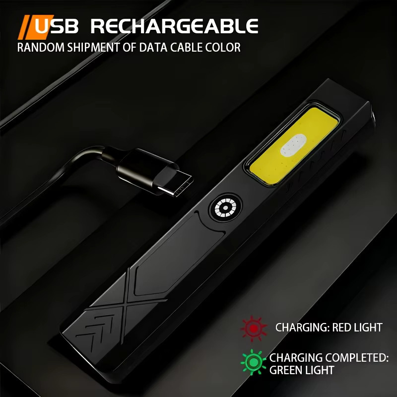 KDULIT LED-Schlüsselanhänger-Taschenlampe in Schwarz, wiederaufladbare Mini-Taschenlampe mit 550 lm Flutlicht und Magnet für Notfall und Arbeit - Bild 3