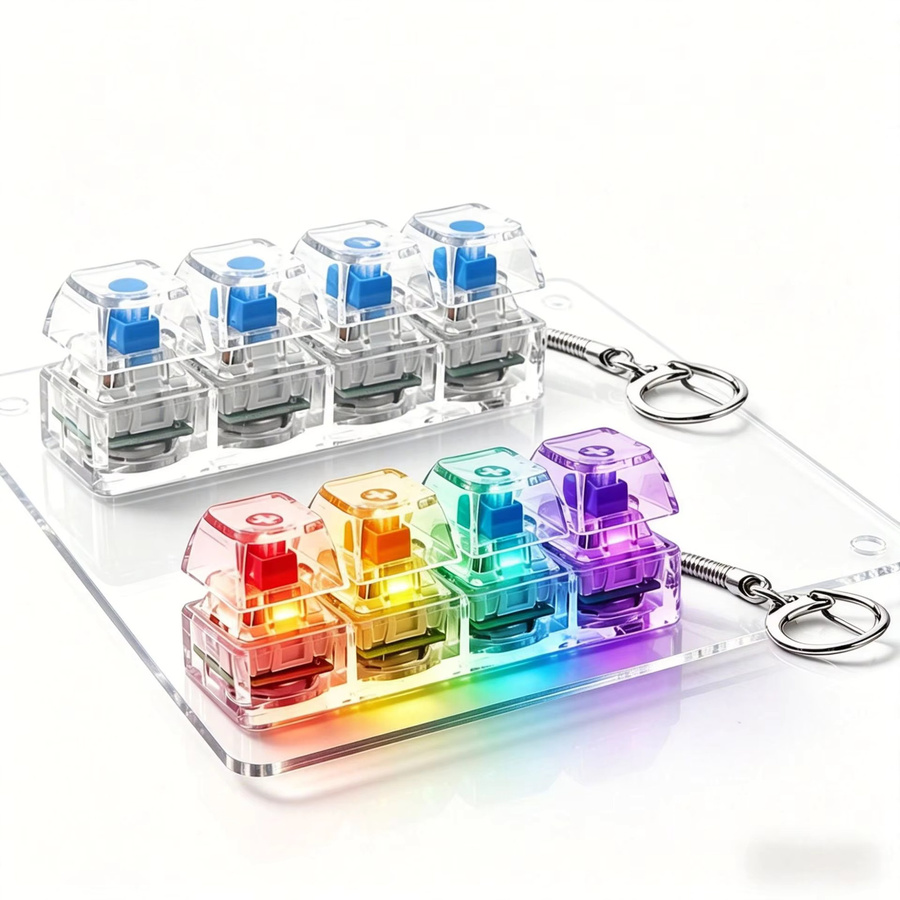Bandai Schlüsselanhänger, 4-teiliges Set, Farbige Lichteffekt-Druckknöpfe - Bild 2