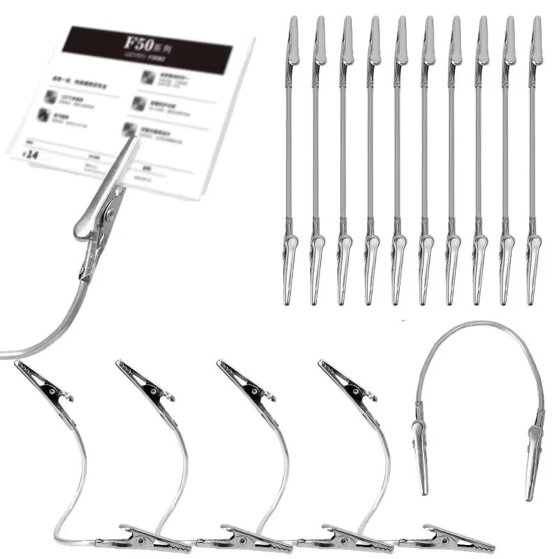 Flexible Metall-Doppelkopf-Krokodilklemmen mit Langschlauch in Silber für DIY-Projekte und Dekoration - Bild 3