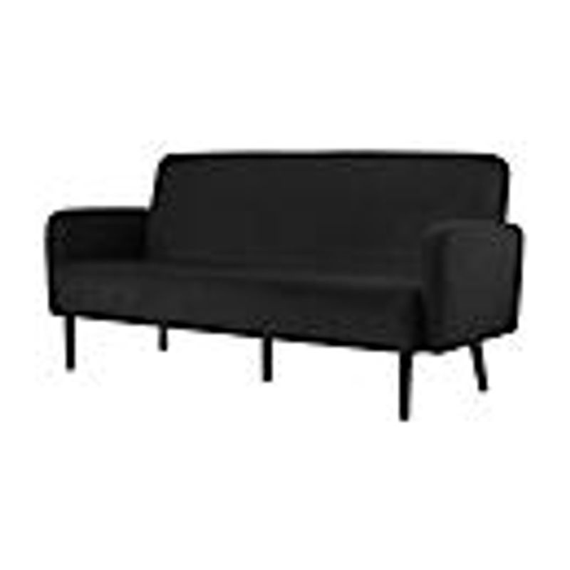 Dreisitzer Sofa meet by Paperflow LISBOA mit Samtbezug in Grau und schwarzem Fußgestell, B/T/H: 159 x 55 x 43 cm - Bild 3