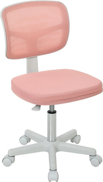 Vinsetto Ergonomischer Bürostuhl ohne Armlehnen von Aosom, höhenverstellbarer Drehstuhl mit Netzrückenlehne und Rollen in Rosa - Bild 1