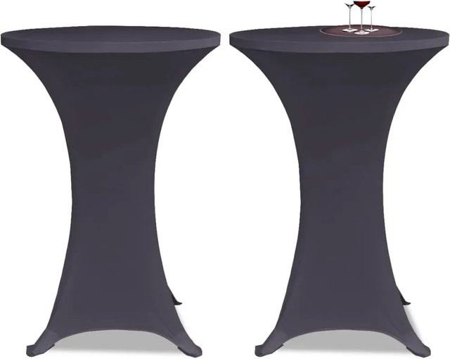 vidaXL Stretch-Tischhussen 4er Set in Anthrazit mit elastischem Material - Bild 1