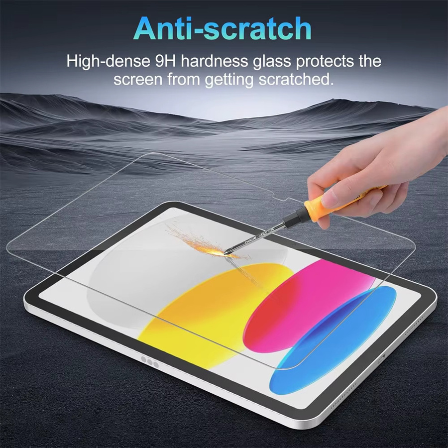 Displayschutzfolie aus gehärtetem Glas für Apple iPad 11. Generation 11 Zoll 2025 (A3354) und iPad 10. Generation 10,9 Zoll 2022, transparent - Bild 4