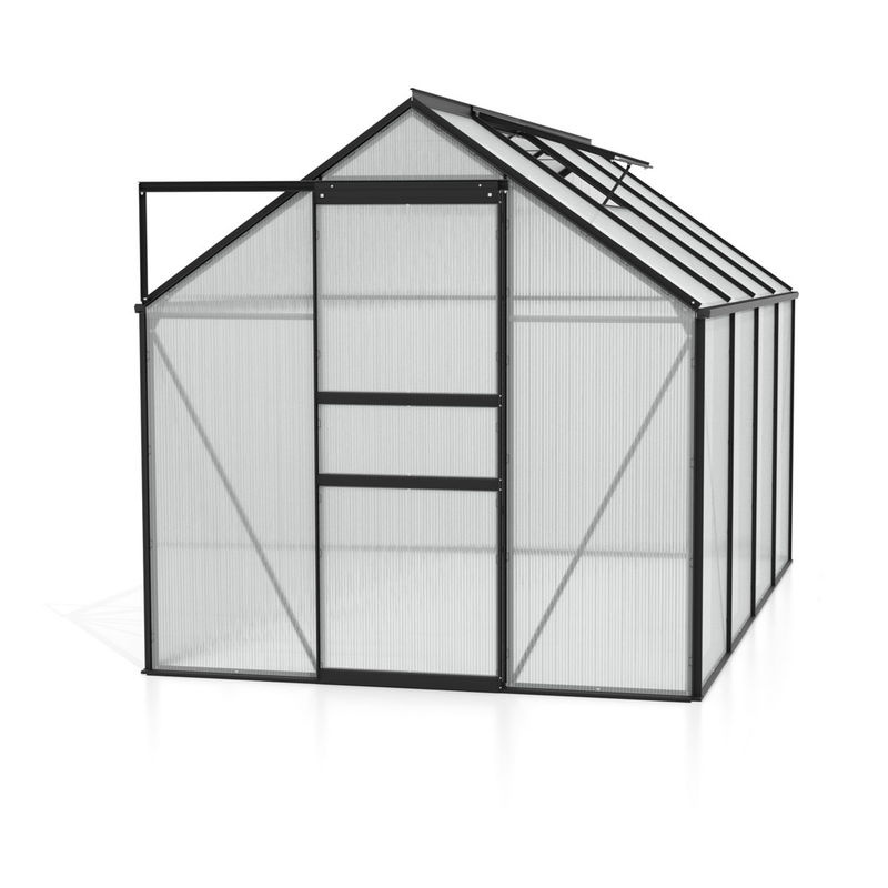 Vitavia Gewächshaus Calypso 5800 in Schwarz mit 5,8 m² Fläche, Polycarbonat-Platten und Schiebetür - Bild 3