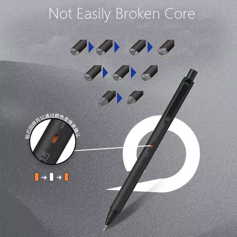 Uniball Kuru Toga Druckbleistift mit 0,5 mm Mine und automatischer Drehtechnik in Graphit - Bild 2