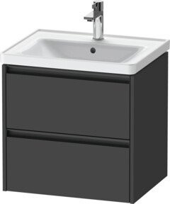 Duravit Waschtischunterschrank Ketho.2 in Grau Matt mit 2 Schubladen, wandhängend, B/T: 58,4 x 45,5 cm - Bild 1
