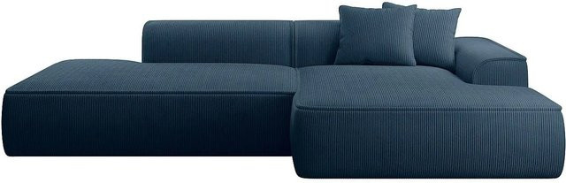 Vente-unique Sofa Erynel in Blau aus Cordsamt ohne Schlafmöglichkeit - Bild 1