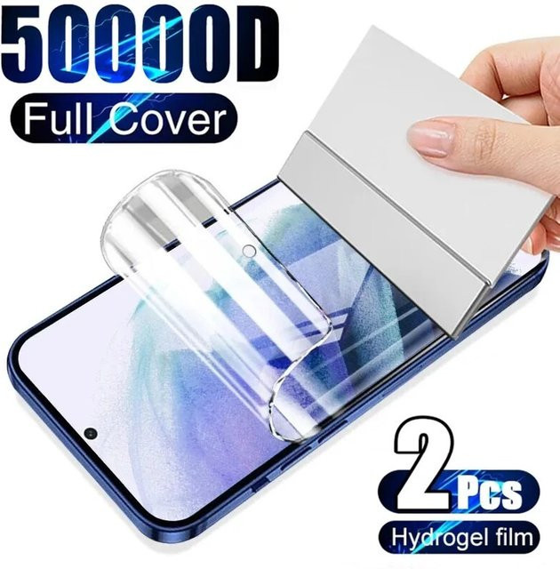 2er-Pack Hydrogel Displayfolie für Samsung Galaxy S23 S22 S21 S20 Ultra FE A53 A52s A51 A50 A30 A21s Note 20 10 Plus Android Smartphone Transparent - Bild 1