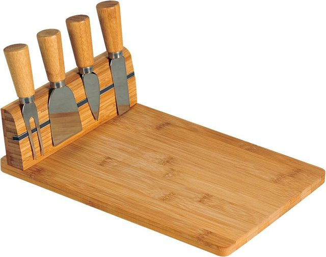 Kesper Käseschneidebrett aus Bambus mit Besteck aus Edelstahl, Braun, B/H/L: 30 x 20 x 4 cm - Bild 1