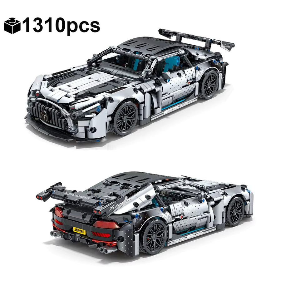 HUATEC Technischer Silberner Supersportwagen, Rennwagen-Bausatz, 1:14, 1310 Teile - Bild 7
