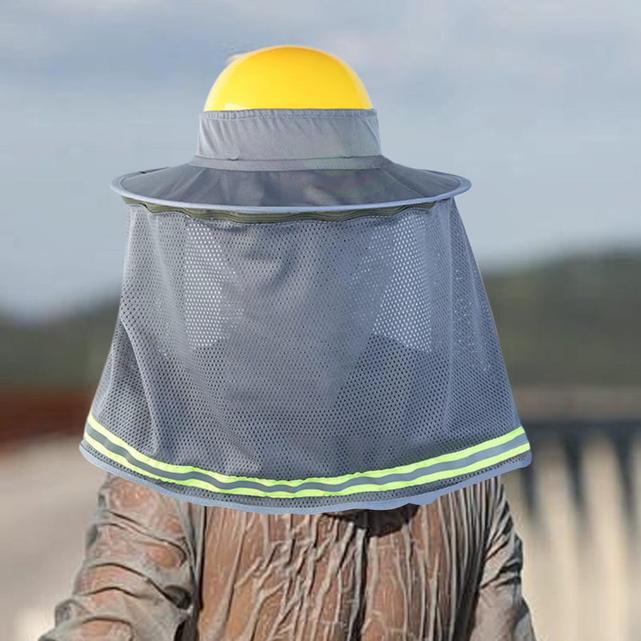 Atmungsaktiver Sonnenschutz für Schutzhelme in Grau mit kühlender UV-Schutzfunktion - Bild 3