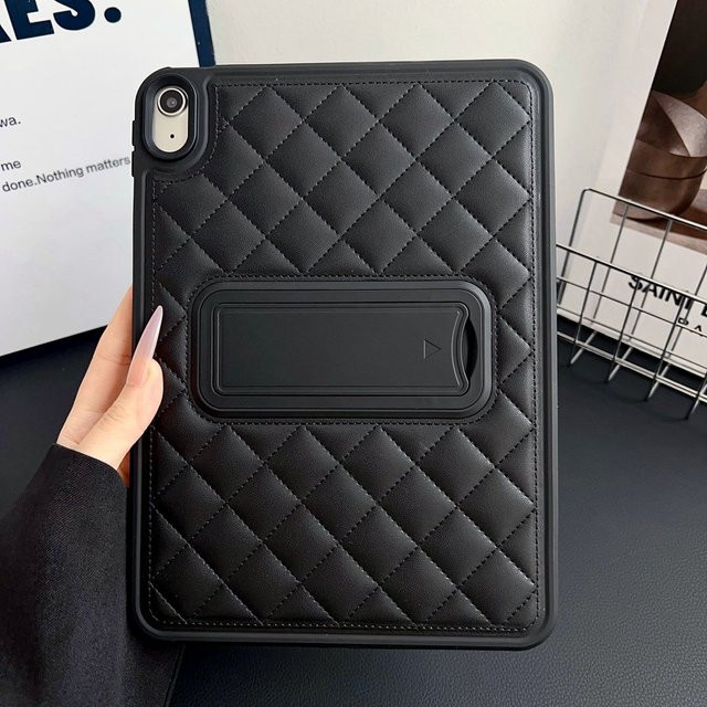 3D Diamant CC Lederhülle für Apple iPad Air und Pro in Schwarz mit Tablet-Ständerfunktion - Bild 1