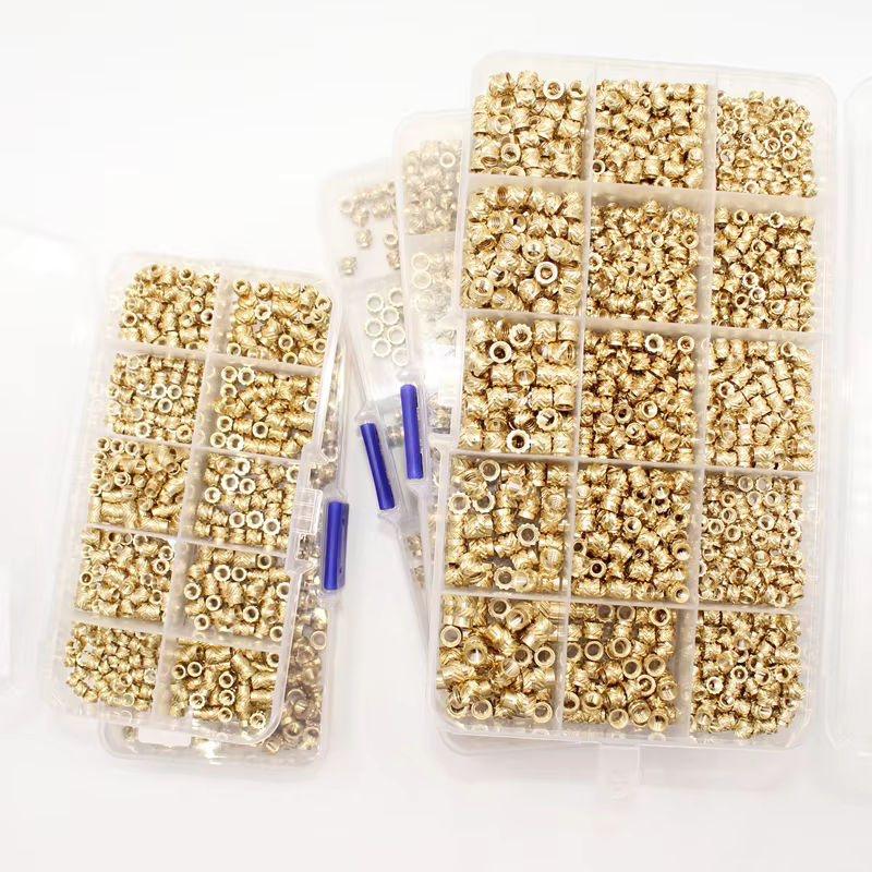 YMAX Messing-Wärmeeinsatzmutter-Kit für 3D-Druck, Rändelgewinde-Einbettmuttern aus Kupfer, Farbe: Messing/Gold - Bild 2