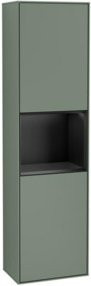 V&B Hochschrank Finion mit LED-Beleuchtung und Glastüren, Farbe Olivenmatt Lackiert, B/H: 41,8 x 151,6 cm - Bild 1