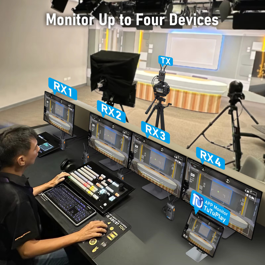 Lemorele 5G Wireless HDMI Sender und Empfänger Full HD 1080P Video Transceiver Schwarz mit geringer Latenz für Kamera, Laptop, PC und TV sowie APP-Vorschau - Bild 2