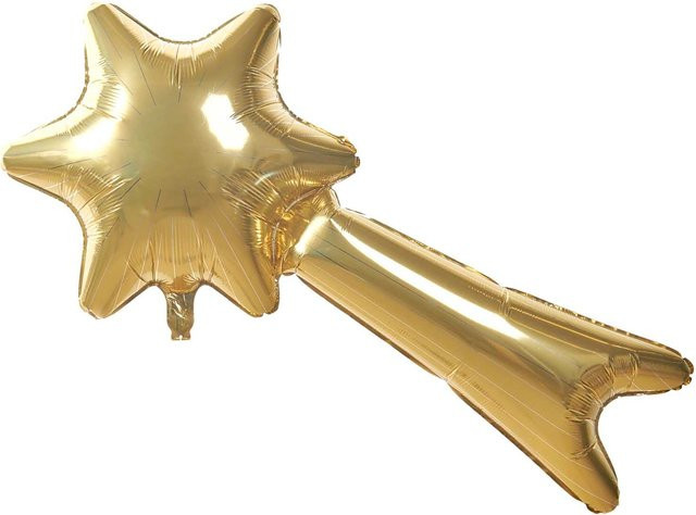 Rico Design Folienballon Sternschnuppe in Gold, Breite: 110 cm, Höhe: 60 cm - Bild 1