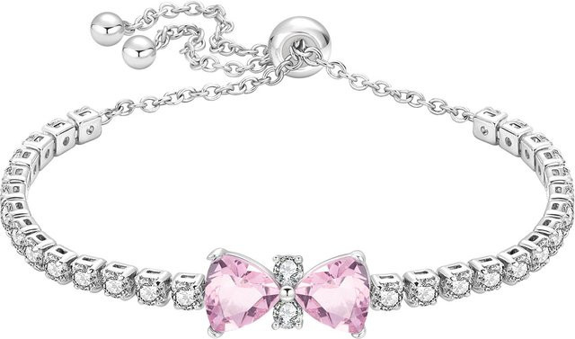 PANPOKI Armband, 925 Silber, rosa Schleife, Damen - Bild 1