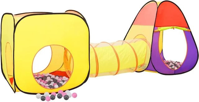 vidaXL Spielzelt mit 250 Bällen, Mehrfarbig, B/T/H: 255 x 80 x 100 cm - Bild 1