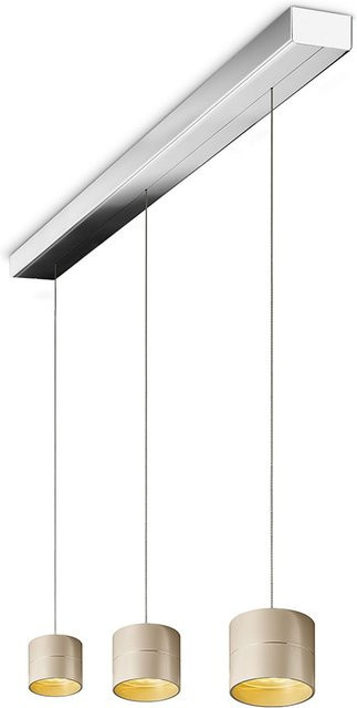 Oligo Tudor S LED-Pendelleuchte 3-flammig in Cashmere matt mit Chrom-Baldachin, dimmbar mit Tunable White (2200K - 5000K) und Casambi Bluetooth-Steuerung - Bild 1