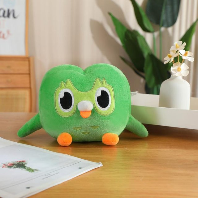 Yiran toy Mini Grünes Herz Eule Plüschtier, Flauschiger Vogel, 27cm - Bild 1