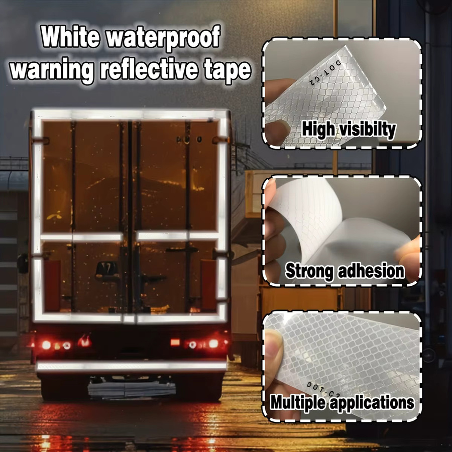 Weißes reflektierendes Klebeband DOT-C2 als Sicherheitswarnung und wasserdichter reflektierender Streifen für LKW und Van - Bild 4